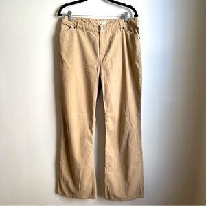 Vintage J. Jill Beige Mid-Rise Bootcut Pants Jeans Khaki Zip Button Size 12